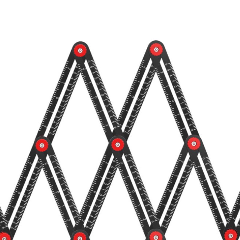 Aluminum Alloy Multi-function 6/12 Fold Ruler Angle Finder Universal Angler Ruler Metal Drill Guide Locator 6/12 Fold