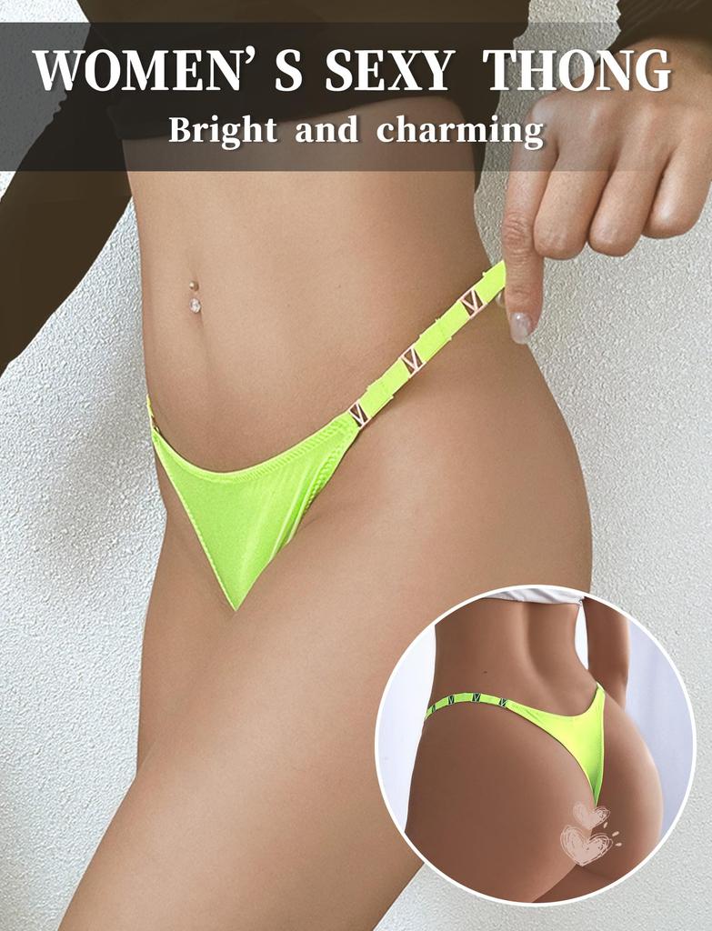 Panegy Bikini Extreme Underwear with Metallic Beautiful and Stretchable and Sizes M Women's T-Back Panties, Low-Rise Panties, Lingerie, Decoration,