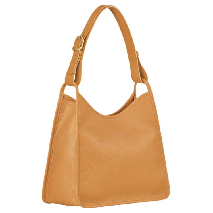 Longchamp Le Foulonné Gold Metal Hardware Magnetic Closure Cowhide Hobos Handheld Shoulder Bag Medium Women Handbags Brown 10155021371