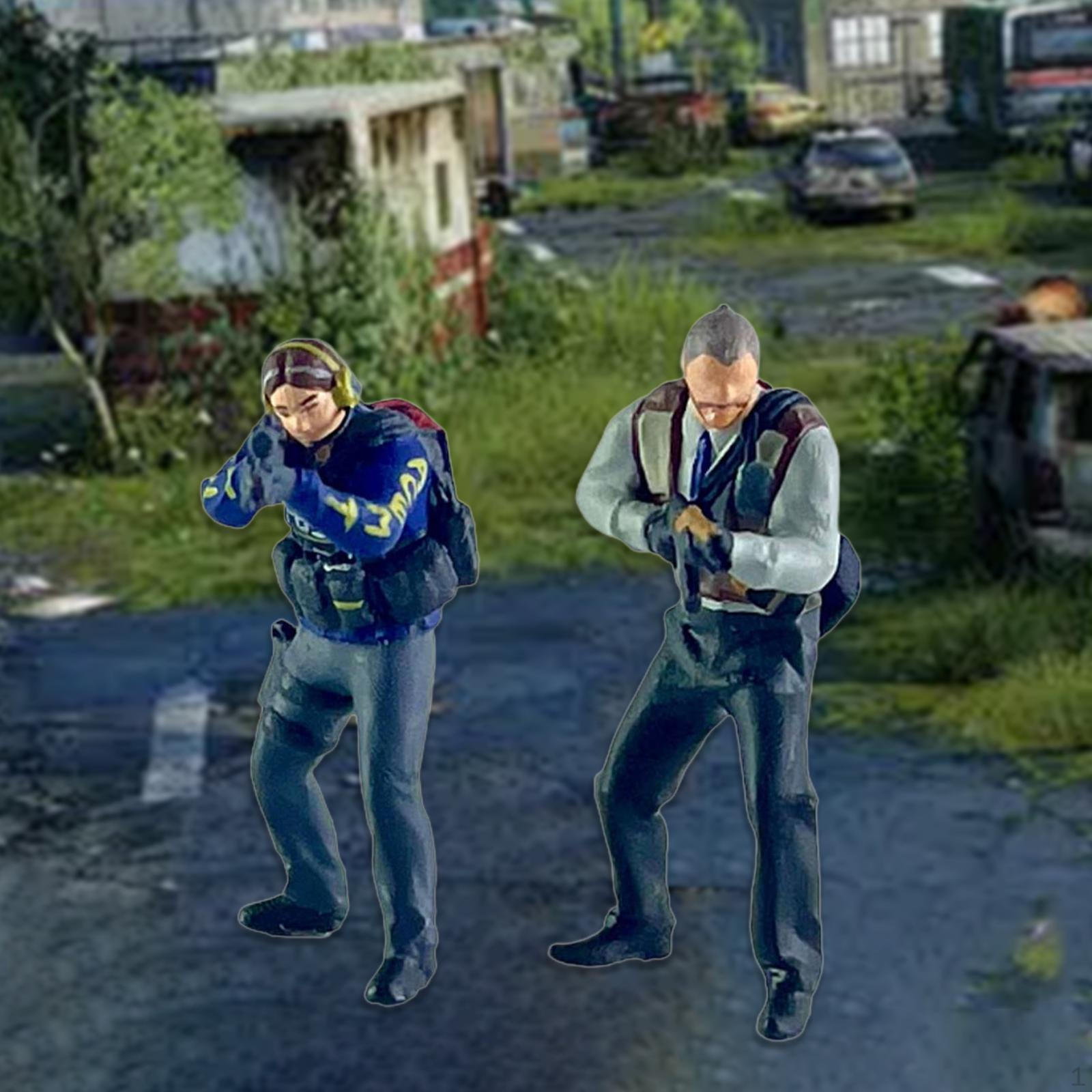 

1:Набор из 64 миниатюрных фигурок из смолы, аксессуары для пейзажной фотографии Style C