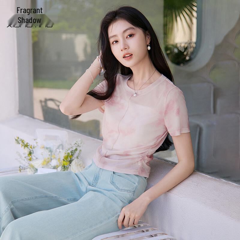 Xiangying Women s Gradient Short Sleeve T-Shirt M