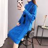 Women's Plush/Non-Plush Turtleneck Over-the-Knee Knitted Sweater Dress for Autumn & Winter