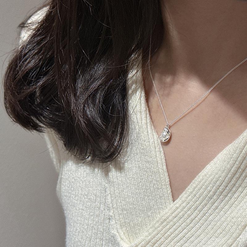 S925 Sterling Silver Pearl Pea Necklace - Korean INS Style, Fashionable & Simple Clavicle Chain