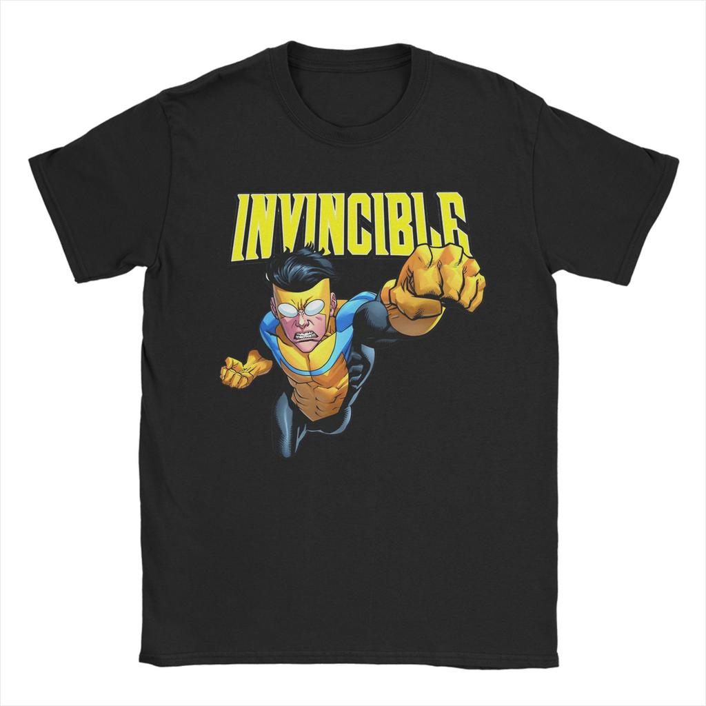 Invincible Rex Splode Character Logo T-Shirts for Men Vintage Pure Cotton Tees Crew Neck Short Sleeve T Shirt Big Size Clothes