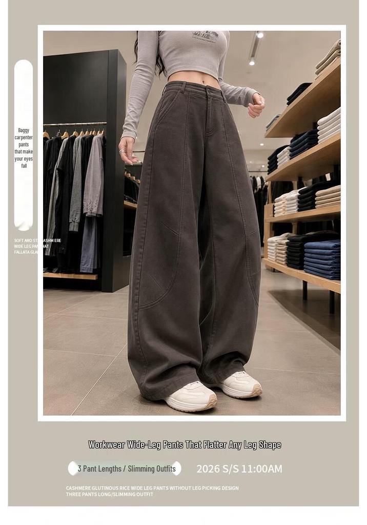La Chapelle Women's High-Waisted Relaxed Fit Cargo Trousers