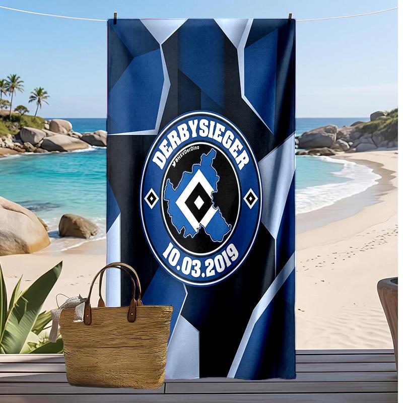 Asciugamano da Spiaggia con Stampa Calcio Hamburger SV, Asciugamano Grande Morbido ad Asciugatura Rapida per Spiaggia Campeggio Nuoto