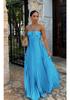 Europäisches/Amerikanisches Trägerloses Plissee-Neckholder-Kleid - Damen Sommer Einfarbig Ärmellos Strand Resort Kleidung
