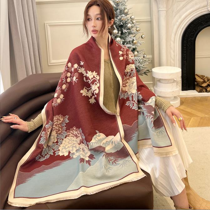 New Arrival Women'S Scarl Thickening Warm Pashmina Cashmere Scarf Female Autumn Winter Soft Scarf Shawl Multipurpose Blanket