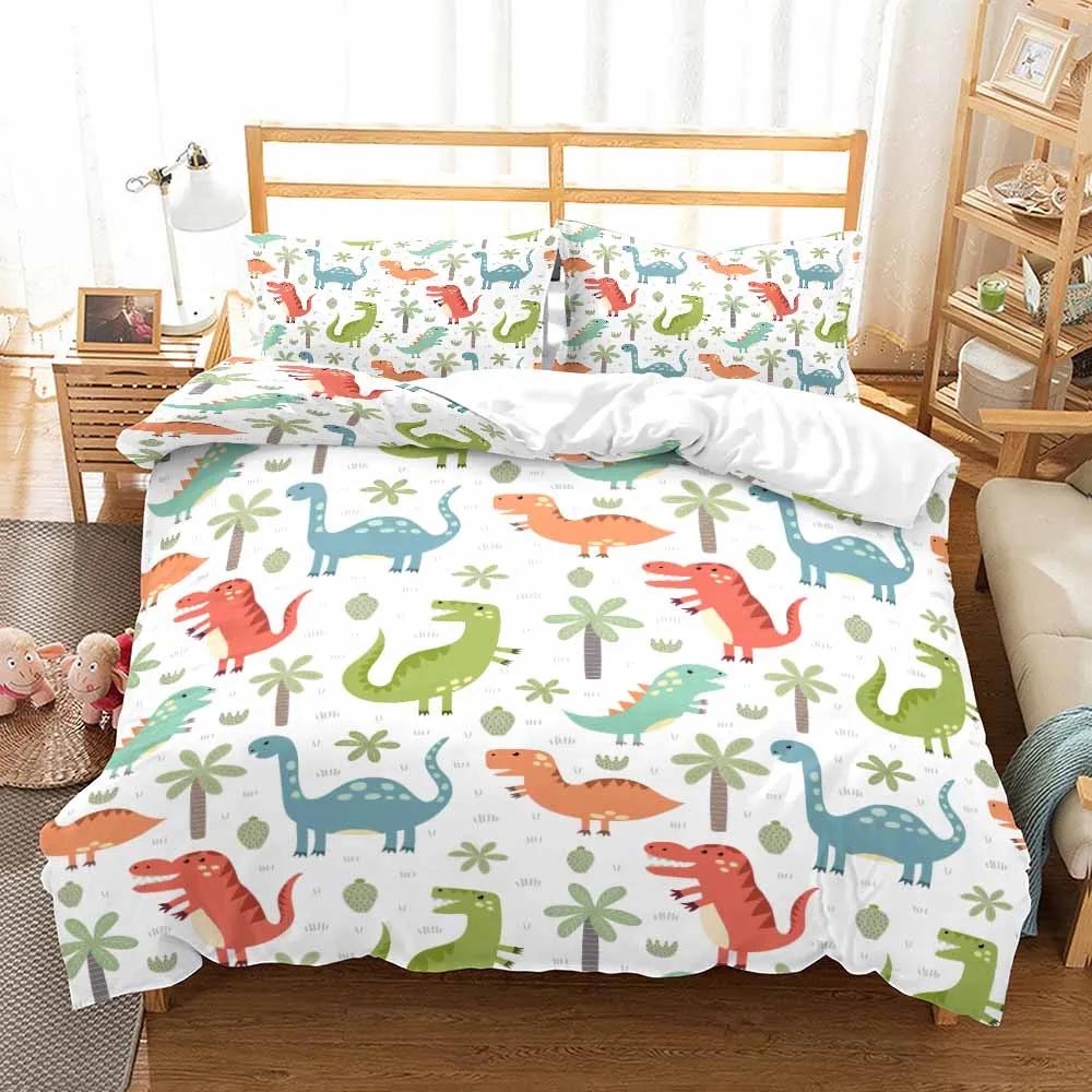 3D Camouflage Jurassic Dinosaur Duvet Cover Sets For Boy Teen Bedding Set Winter Polyester Comforter Cover Pilowcases Beds