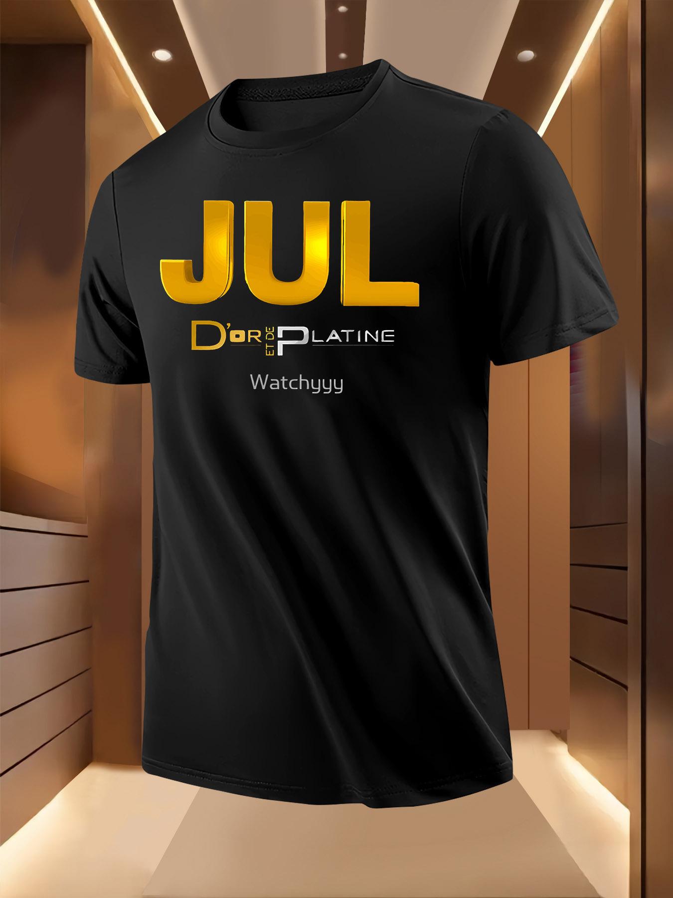 Tshirt - White with Bold Golden-Yellow JUL Logo M