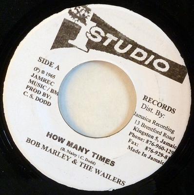 7inch Record BOB MARLEY  THE WAILERS  How Many Times  Go Jimmy Go NONE Studio One Jamaica Reggae Ska  Dub Used