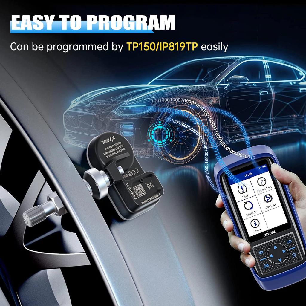 Sensor 2-i-1 315MHz 433MHz TPMS-sensor Dekkreparasjonverktøy TPMS-skanner Trykkmonitor Tester Fungerer på TP150 IP819TP