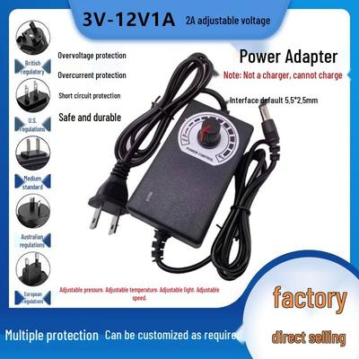 Adjustable 3-12V 2A Power Adapter for LED, Fan, and Pump Speed/Temperature Control