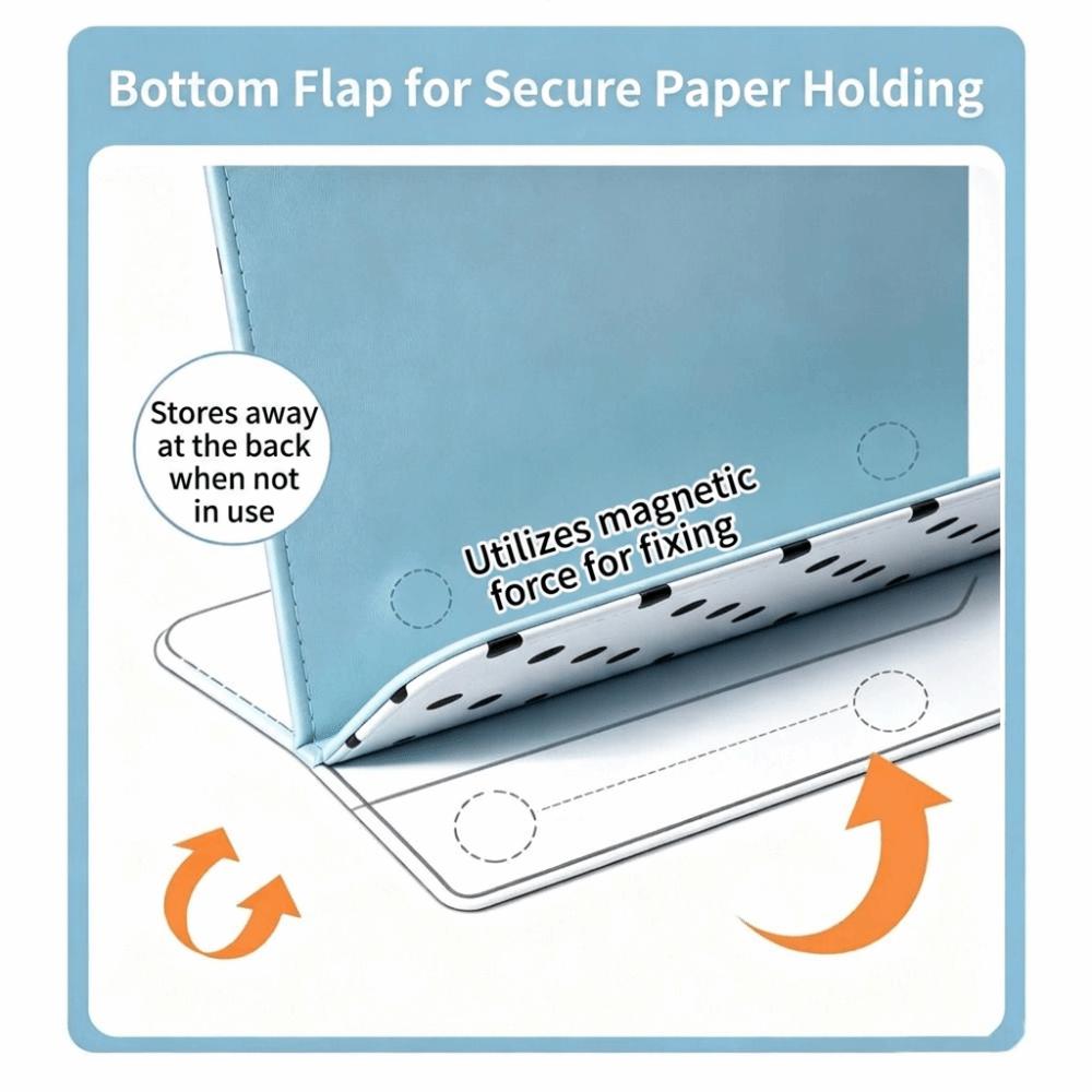 Contrast-Color Clipboard Folder PU Leather Magnetic Clipboard Folder Paper Organizer Office