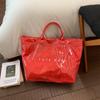 Large Capacity Transparent PVC Waterproof Tote Bag Women Commuter Handbag