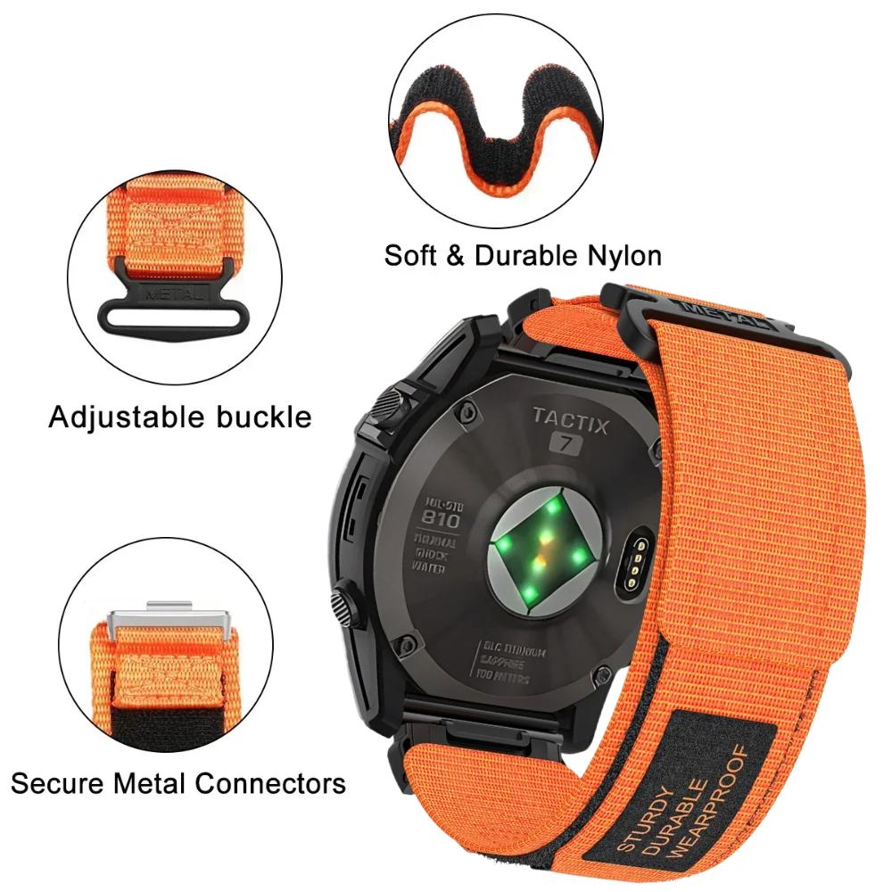 Cinturino in Nylon QuickFit 22mm 26mm per Garmin Tactix 8 7 Pro Delta Bravo Cinghie Quatix 8 7X Solar 7 6 5 Zaffiro Instinct 2X Braccialetto