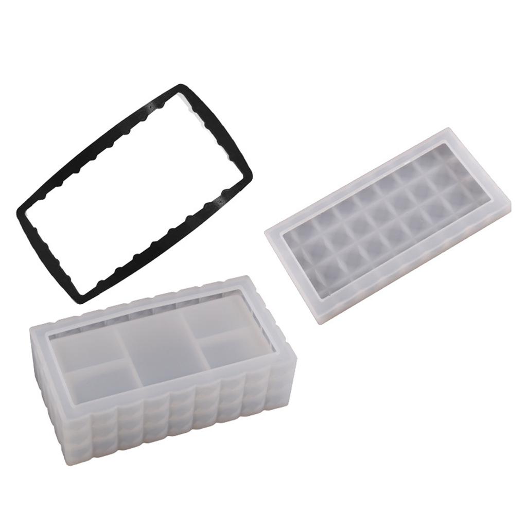 Diy Crystal Mold Square Rectangular Storage Box Mirror Silicone Mold with Lid Container Box Mould Home Decoration Tools