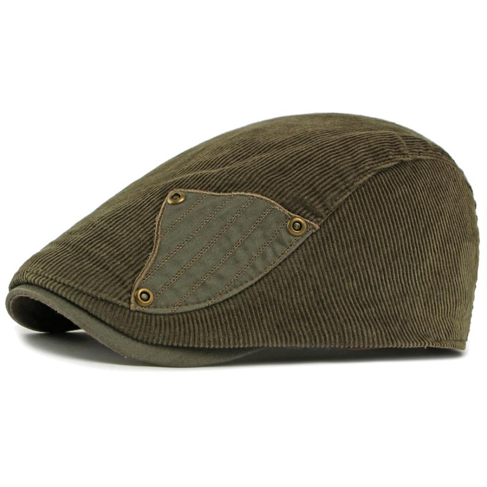 HT4977 Berets Autumn Winter Caps for Men Women Artist Painter Corduroy Beret Hat Male Female Ivy Flat Cap Adjustable Beret Caps