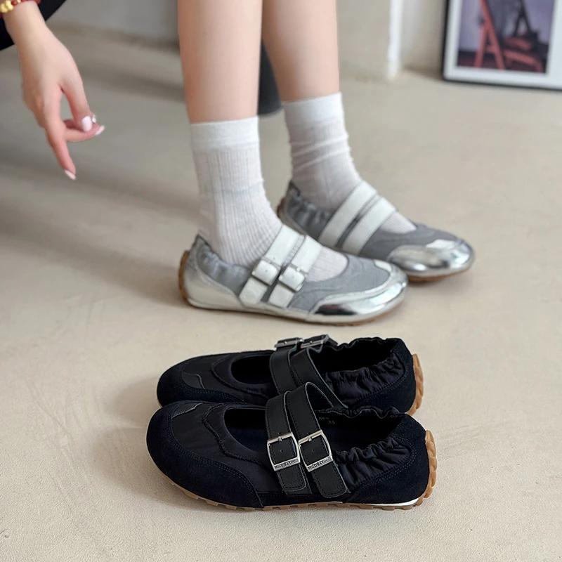 Fashion 2025 Autumn New Ballet Sports Mary Jane Retro Shoes for Women Design Sense Single Shoes for Women