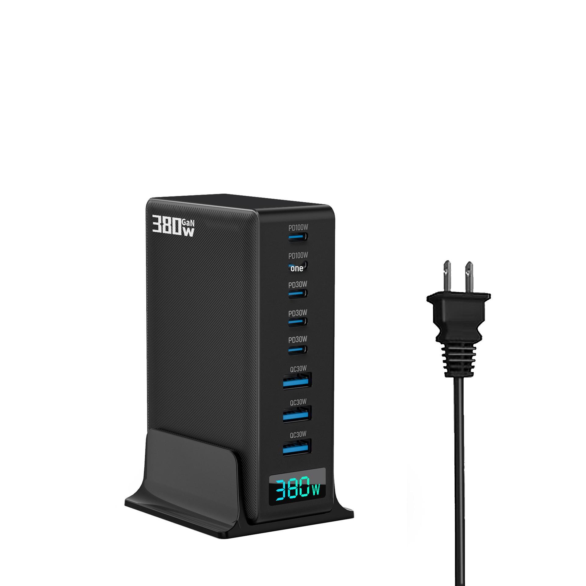 380W Gallium Nitride PD Charger: 8-Port Multi-Function Desktop Charger, 5C3A