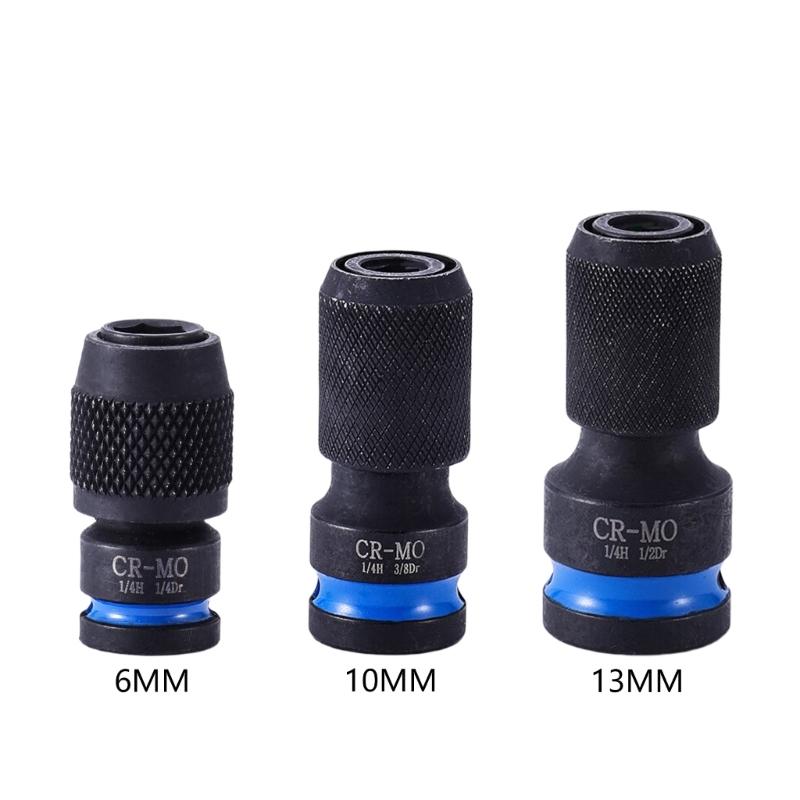 1/2" Square Drive to 1/4" Hexagonal Sockets Adapter Secure Grip Four Flutes Design AntiCorrosion For Professional DIY Projects