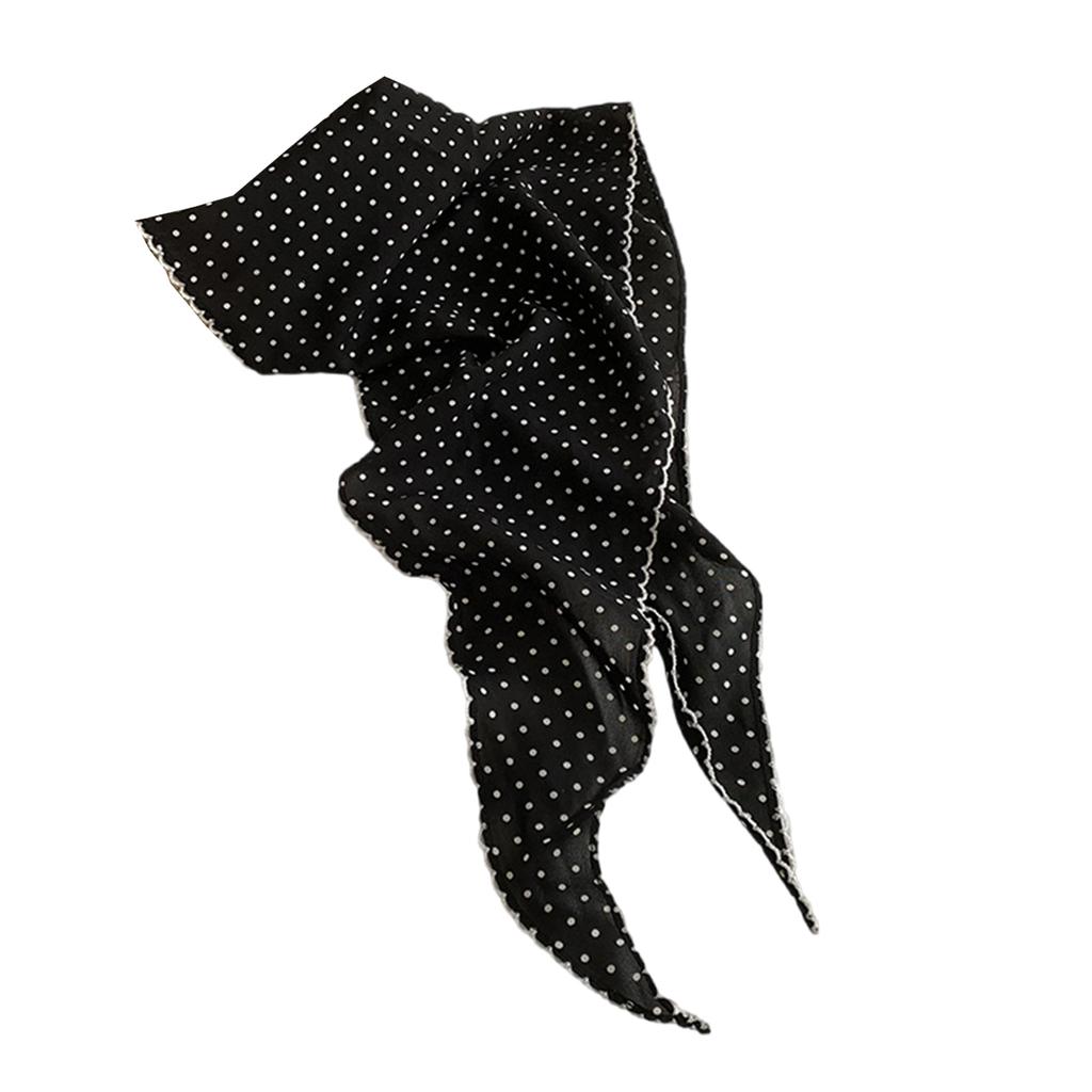 French Style Dot Head Scarf Lightweight Hair Wrap Everyday Styling Scarf For Women Stylish Outdoor Accessory