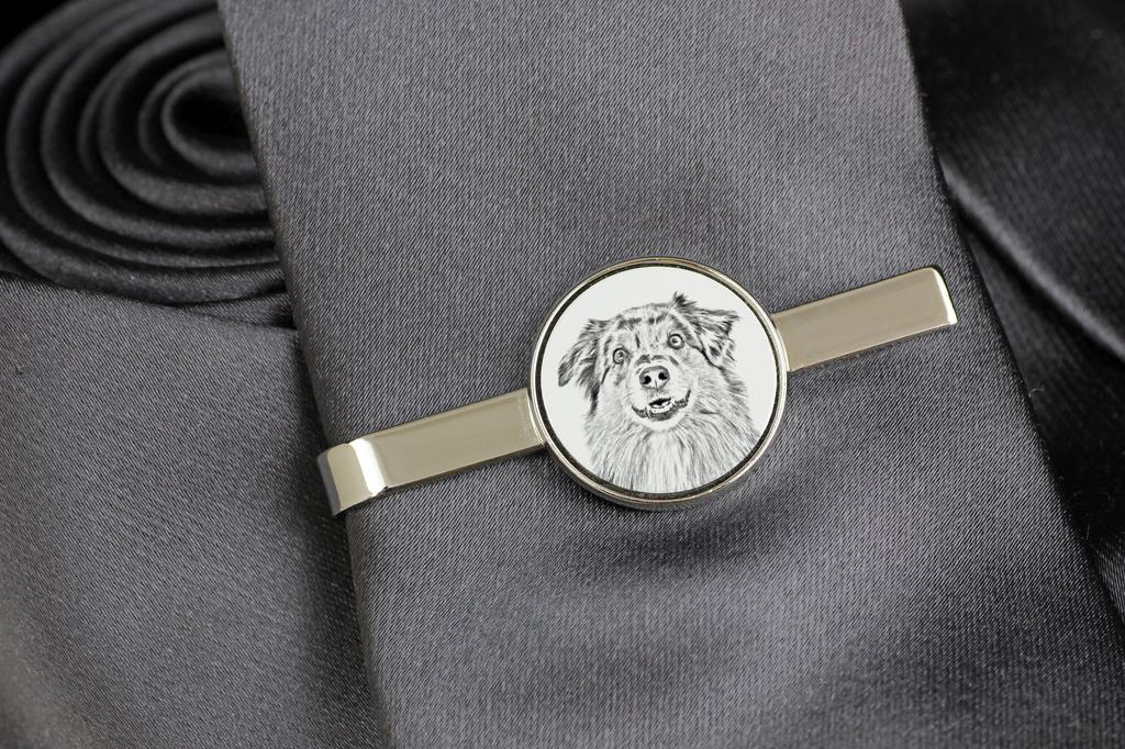 Australian Shepherd - tie clip with a dog, personalized tie clip, a unique gift for a man from the Art-Dog brand
