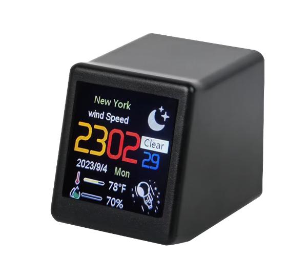 Multi-Function WiFi Electronic Smart Weather Digital Clock Holographic Crystal Creative Gift Desktop Animation Display Multi-Function&24H&1 piece чёрный