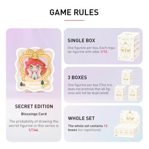 POP MART AZURA Warm Christmas Series [Assorted Box of 12] Pop Mart Gachapon Blind Box Figures, Plastic Models, Premium Toys, PVC Soft Vinyl, Original