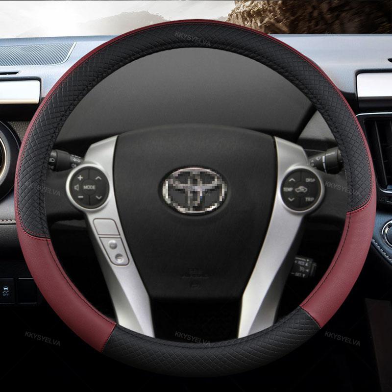 PU Leather Car Steering Wheel Cover For Toyota Prius 30 20 Prius V Prius C Prius Prime Massage Auto Accessories