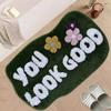 Cartoon Letter Imitation Cashmere Floor Mat for Home Use, Dirt Resistant Floor Mat for Bathroom, Absorbent Foot Mat