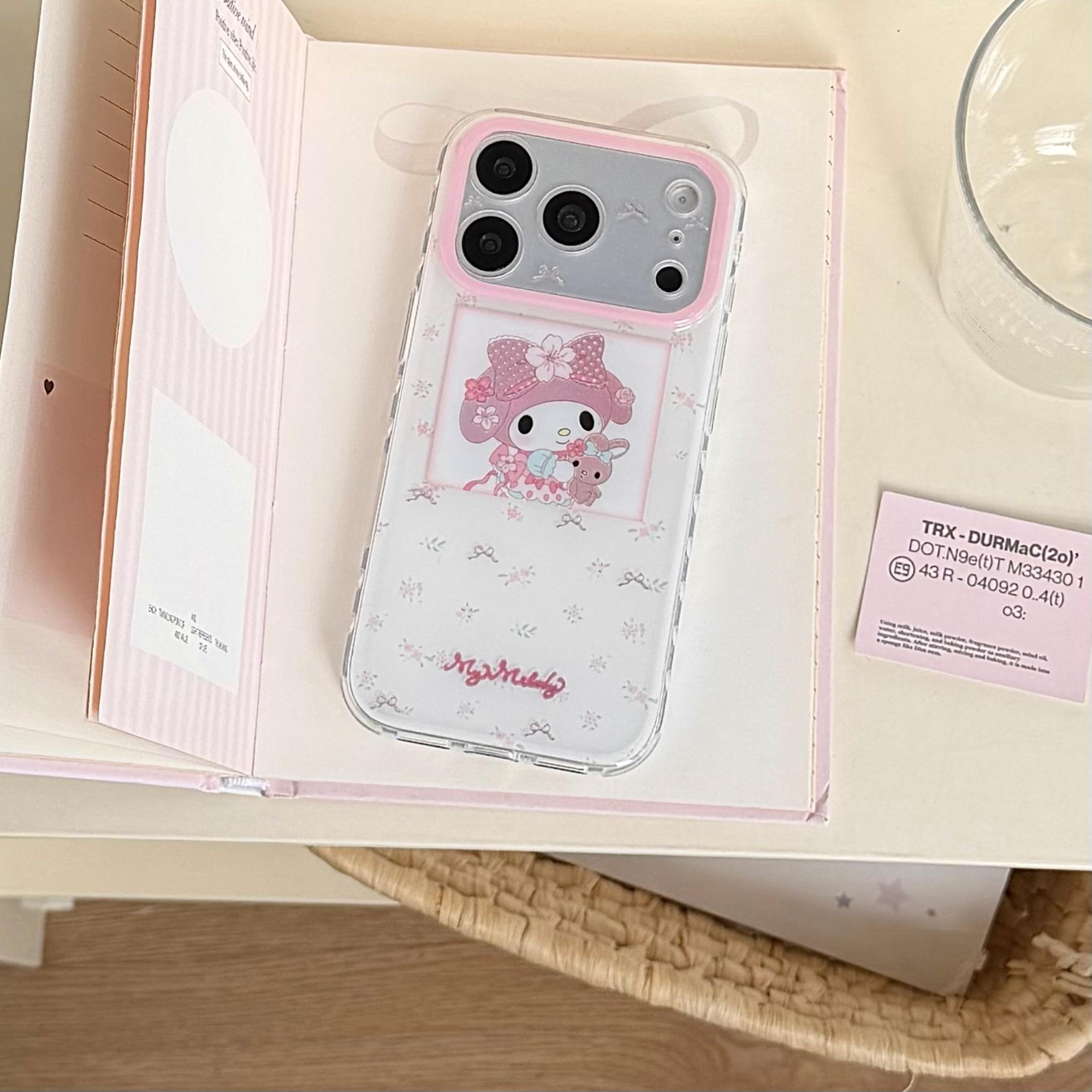 

Pink Double Layer Floral Hug Bear Meiledi Phone Case for iPhone 17 Pro 16 15 14 Pro Max Luxury High-end Protective Back Cover iPhone17 розовый