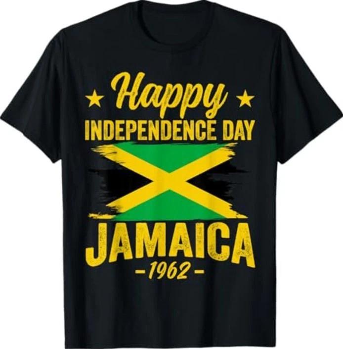 

Happy Independence Jamaica Est 6th August 1962 Jamaican Flag T-Shirt 2XL
