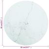Vidaxl Blat Do Stołu, Biały, 50X0,8 Cm, Szkło Ze Wzorem Marmuru