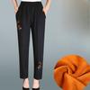 Middle-aged and Elderly Pants Women's High-waist Plus Velvet Thick Warm Pants Spring Casual Mother Cotton Pants Outer Wear Autumn and Winter Models