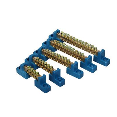 New 6*9 Copper Ground Bar 4/6/8/10/12 Hole High Bridge Type Zero Ground Wiring Connection Terminal Block Distribution Box