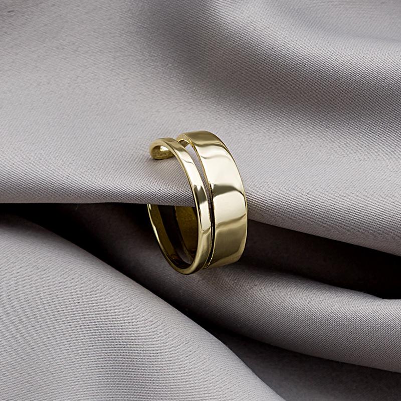 Cold Wind Double Layer Open Ring Female Hollow Irregular Line Ring Index Finger Ring