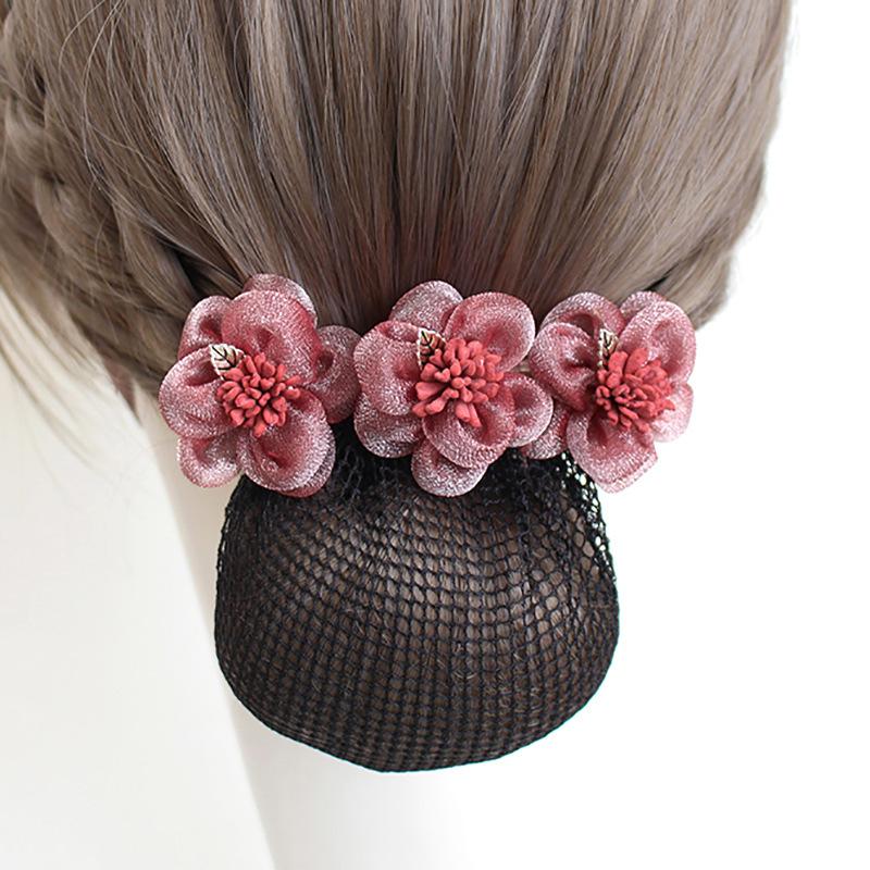 Nurse Head Flower Hair Mesh Pocket Disc Hair Stewardess Hair Mesh Cover Hotel Restaurant Waiter Work Headgear Hair Accessories