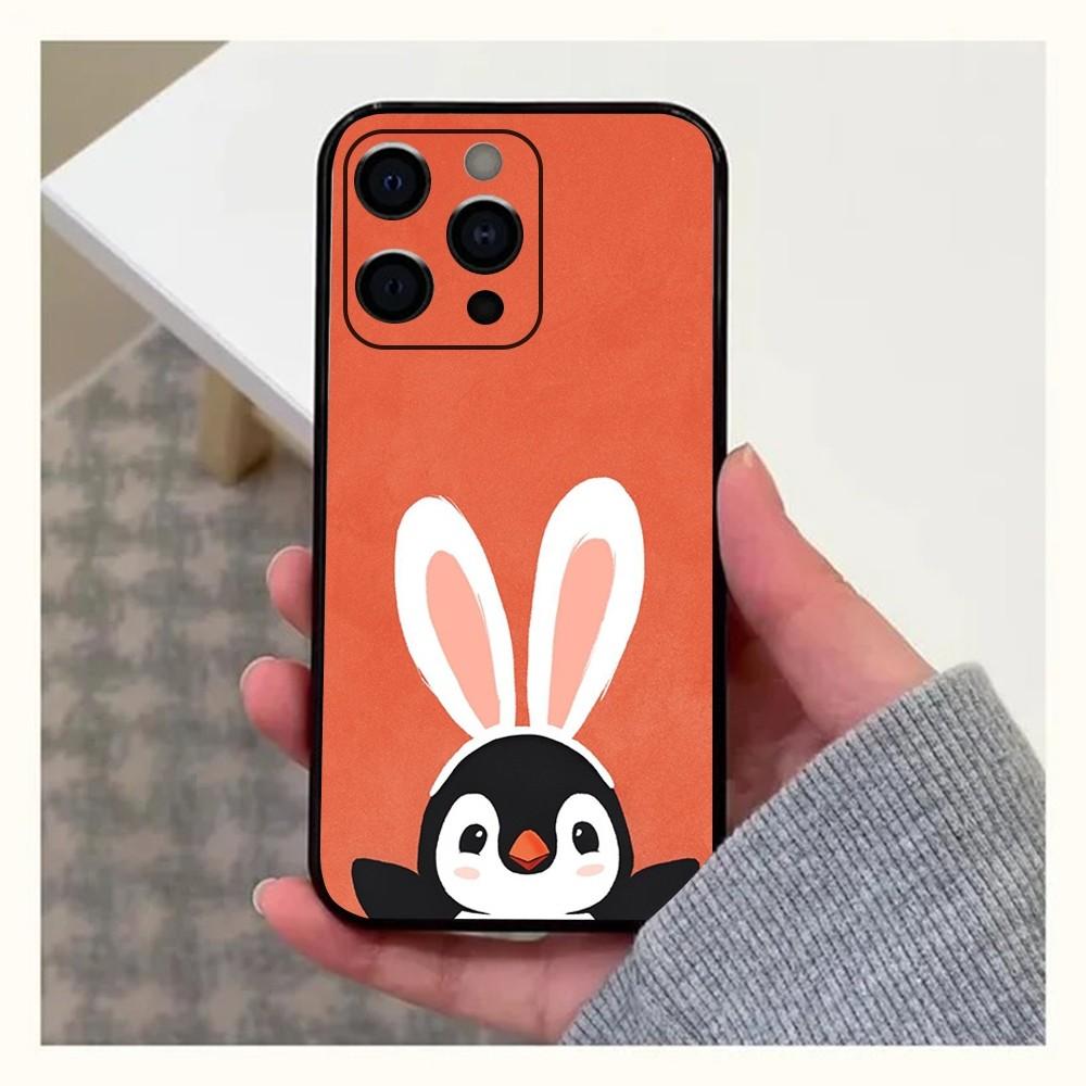 Penguin Kawaii Cute Cartoon Phone Case For Apple iPhone 15,14,13,12,11,Pro,X,XS,Max,XR,Plus,Mini Soft Black Cover