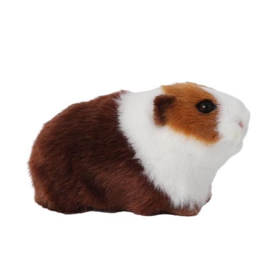 Realistic Hamster Ornament Plush Guinea Pig Model Furry Hamster Replica for Home Desk Shelf Car Interior Decor