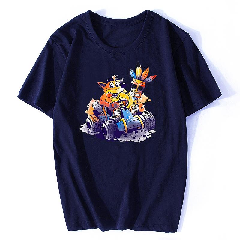 

Футболка Crash Bandicoot Team Racing Герой Детства Винтажная Цифровая Печать Размер ЕС Camisetas Видеоигры Хлопковая Футболка Мужские Футболки S