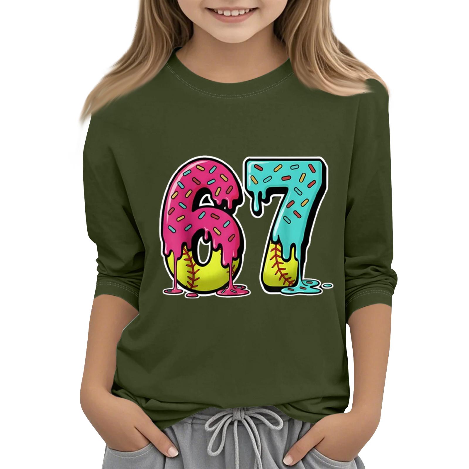 

Children s Fashion Three-Quarter Sleeve Round Neck Printed Casual T-Shirt Top 130