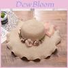 Summer Straw Hat With Flower Petals For Women Sun Protection And Breathability