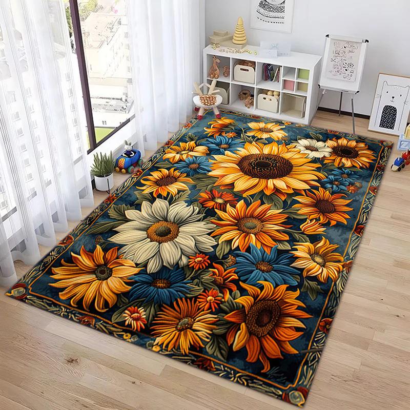 Elegant Pink Roses Garden Art Carpet Is Suitable For Living Room And Bedroom Doormats Office Balcony Decorative Carpet A5