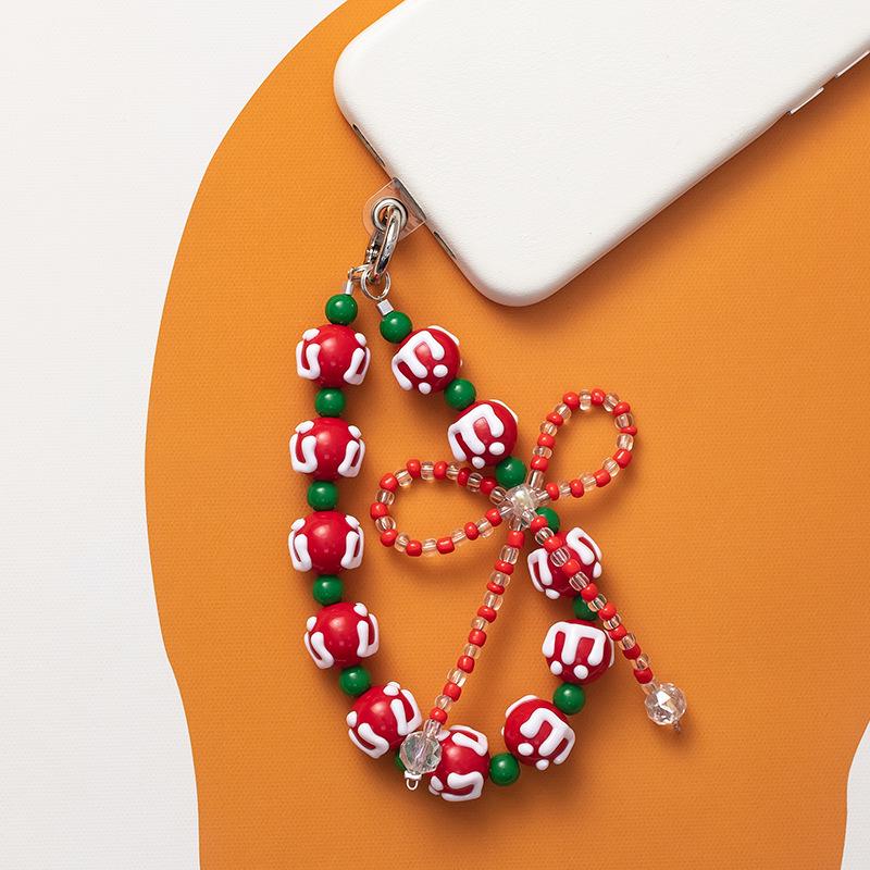 Crystal Bow Beaded Phone Wrist Strap Chain