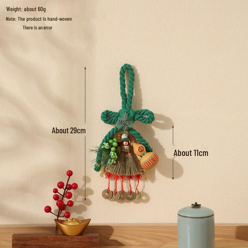 2026 Dragon Boat Festival Mugwort Fan Pendant & Indoor Sachet Bells for Door Handle and Decoration