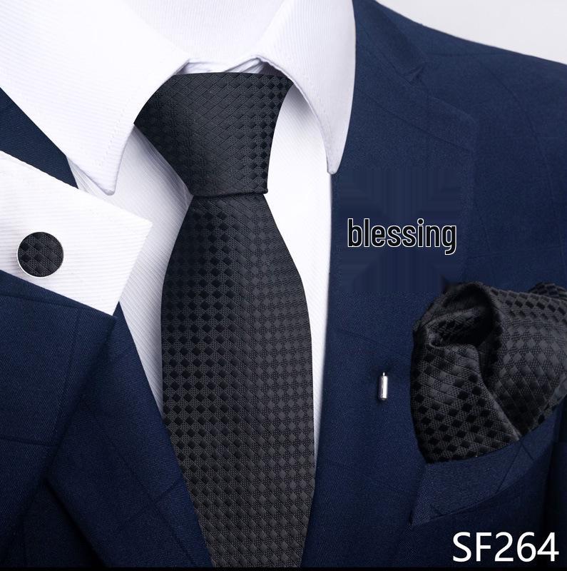 Brown Paisley Men's Tie, Pocket Square, Cufflinks & Boutonniere Set for Business Formal Wear.