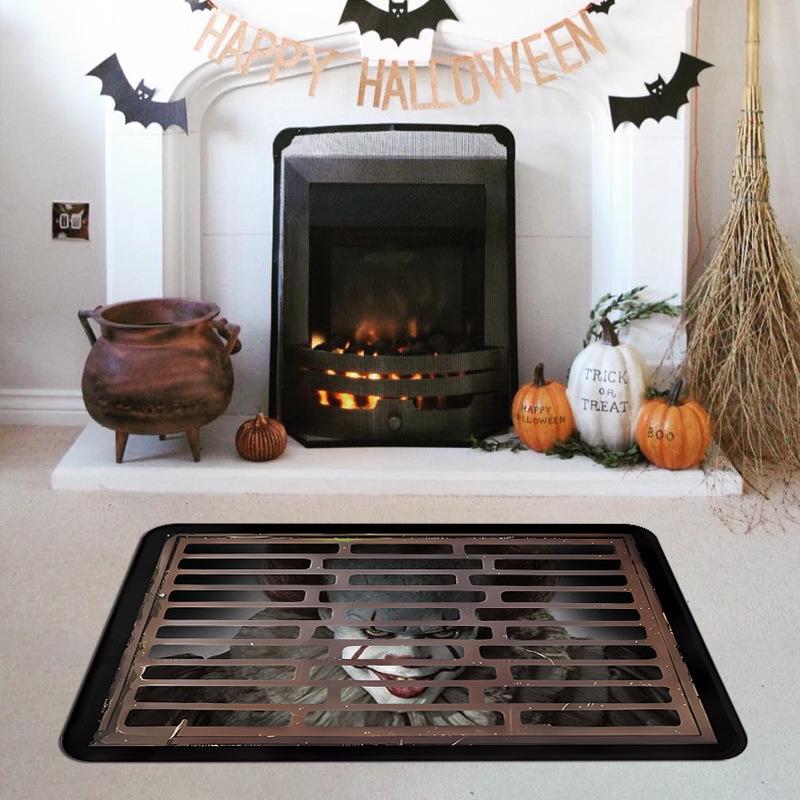 American Halloween Clown Crystal Velvet Doormat - Dirt & Wear Resistant Home Decor