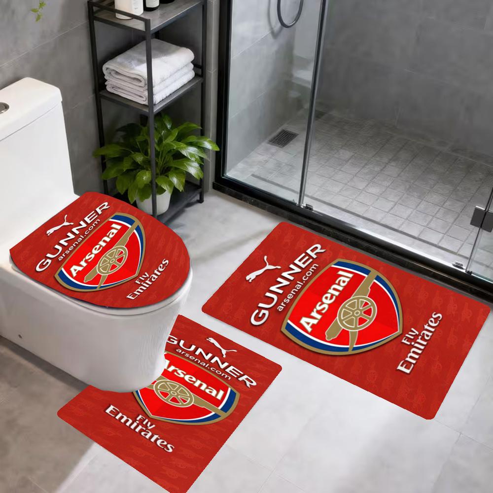 Arsenal Bathroom Mat Set 3Pcs Bath Mats Set For Home Decoration Bathroom Decor Elegant Floor Mats