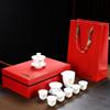 Household Kung Fu Tea Set High White Porcelain Blue and White Tea Set Business Gifts